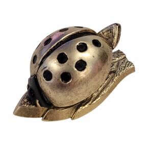 Vintage Allied Brass Ladybug Mail/Memo Holder FLAWED Golden Metallic Color